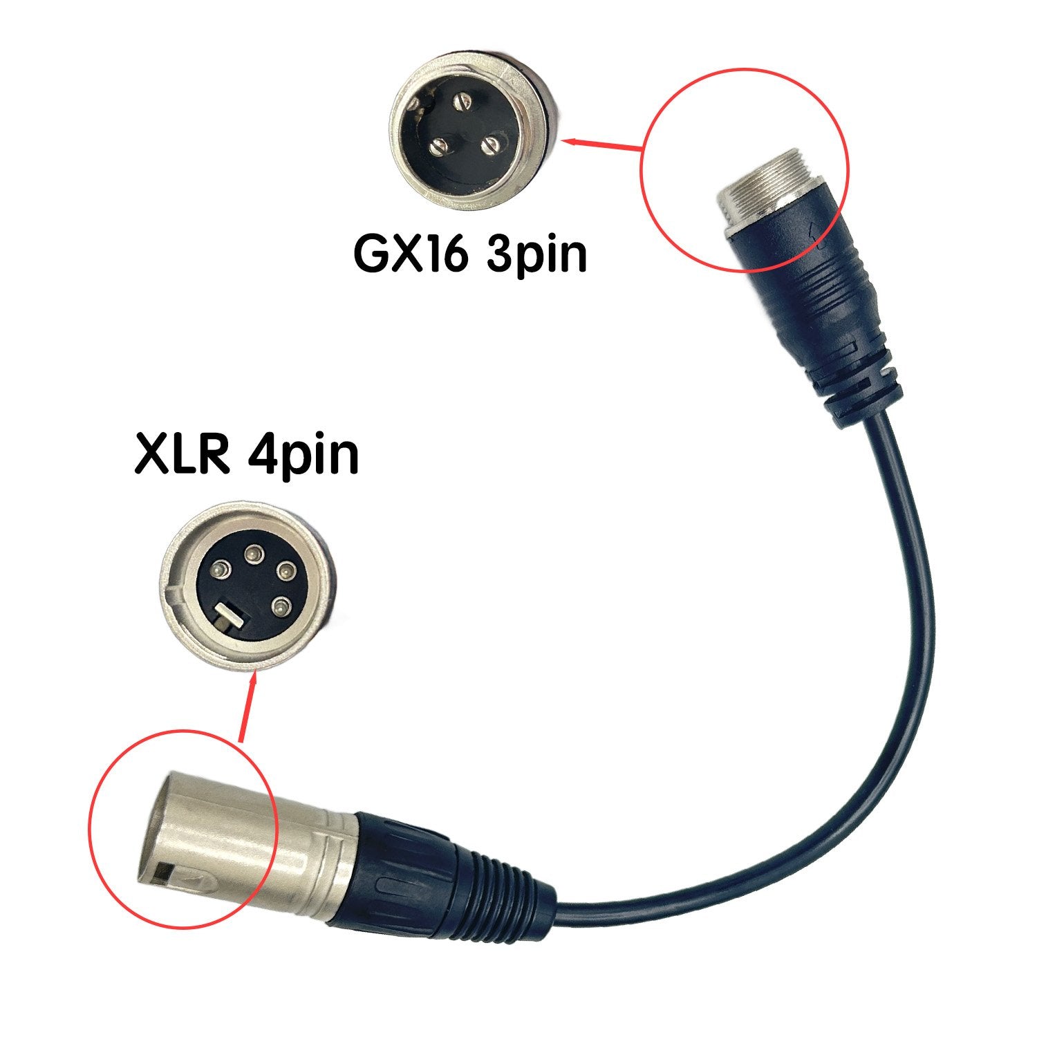 Cable convertidor GX16 a XLR de 4 pines