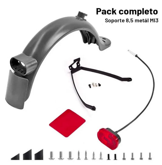 Guardabarros trasero para Xiaomi + soporte metal 8,5" (Kit completo)