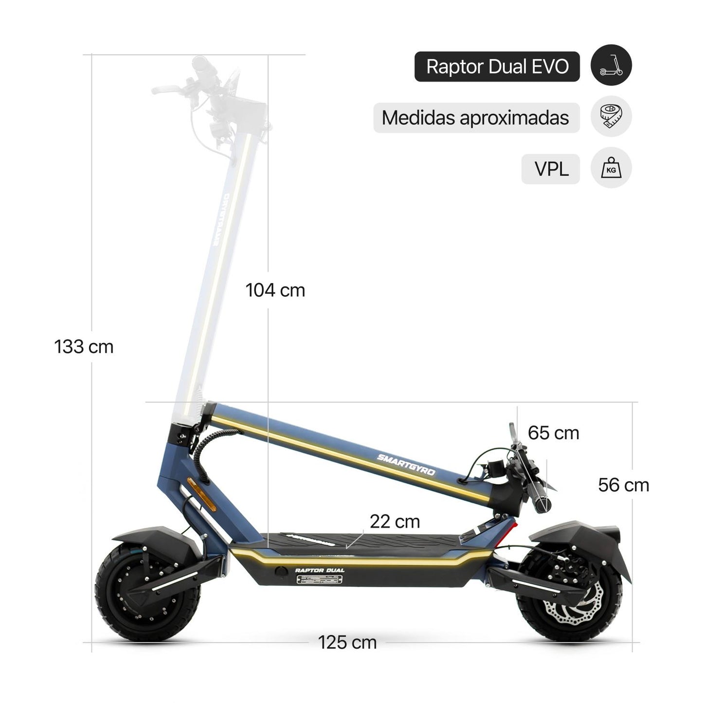 Patinete eléctrico Smartgyro RAPTOR DUAL EVO