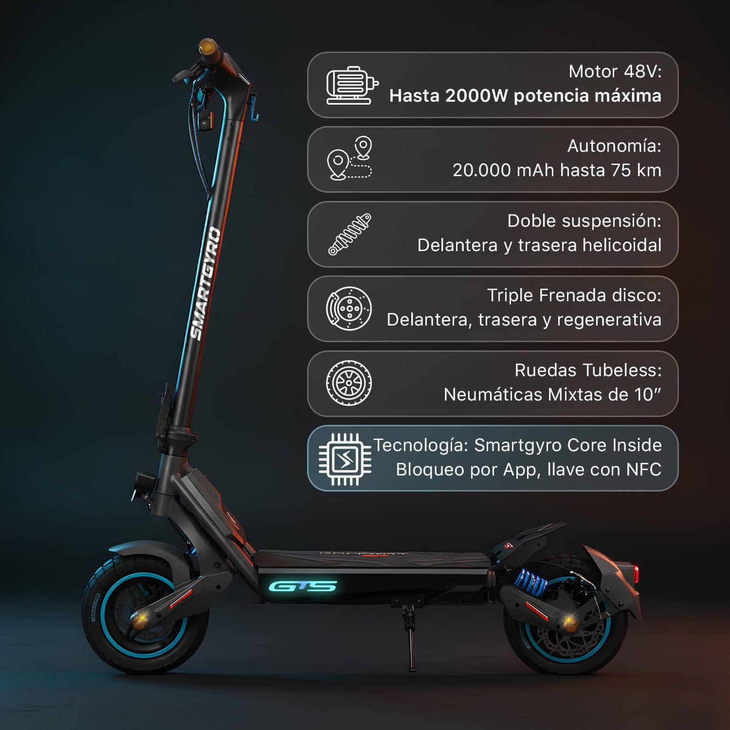 Patinete eléctrico Smartgyro ROCKWAY GTS