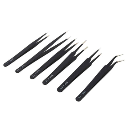 Set de pinzas antiestáticas (6 piezas)