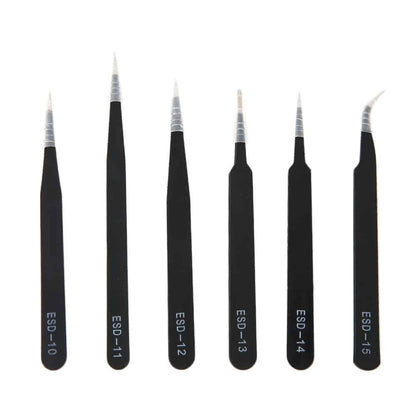 Set de pinzas antiestáticas (6 piezas)