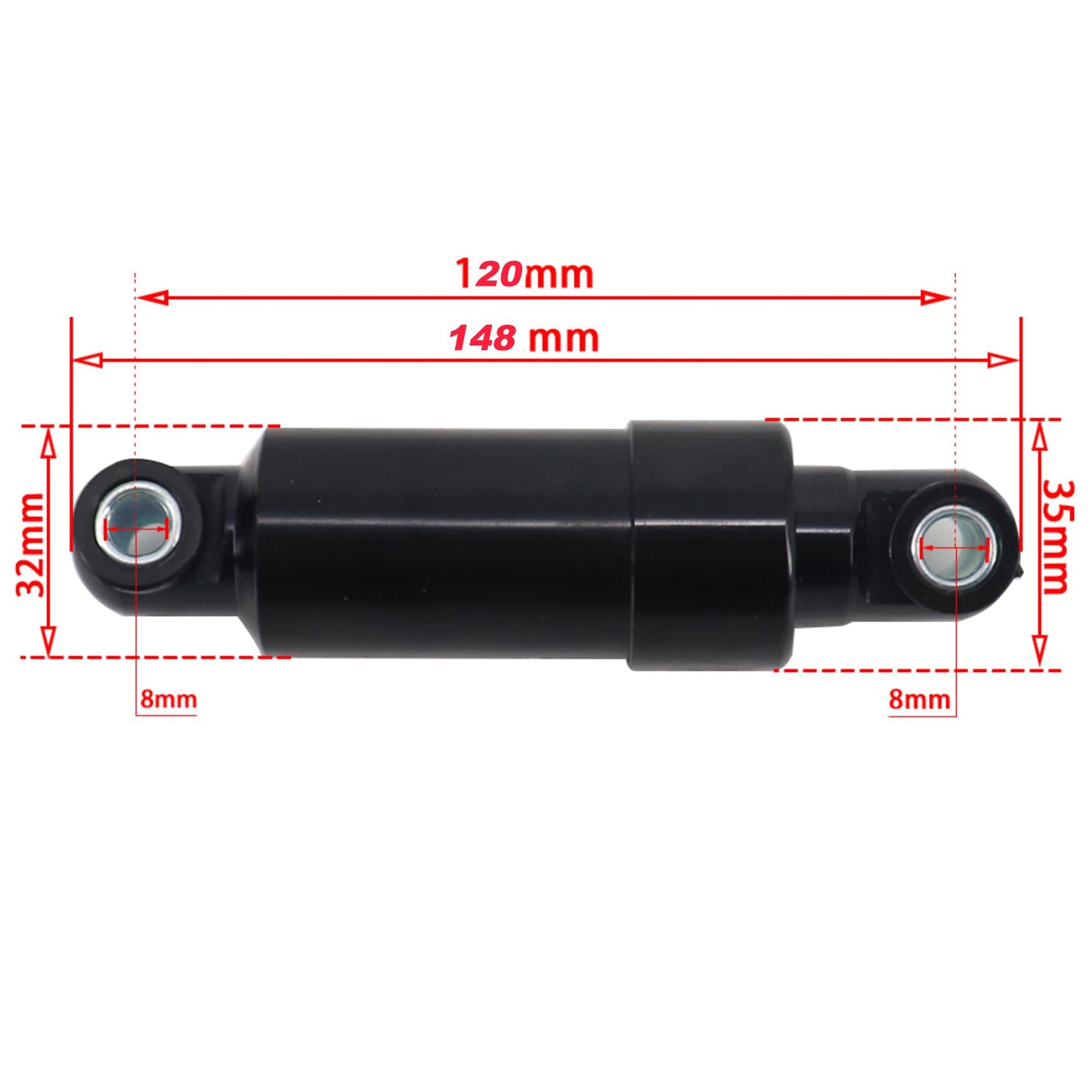 Cilindro muelle amortiguador patinete eléctrico 120mm (Pack 2 unidades) Pack 2 uds