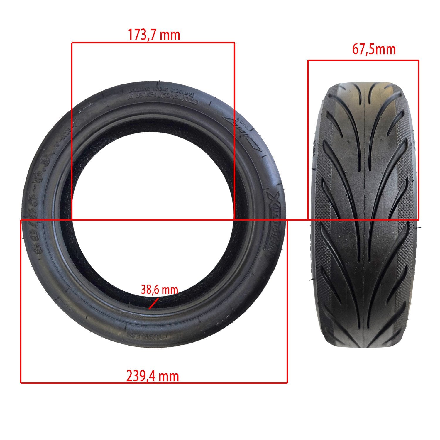 Neumático tubeless 60/65-6,9