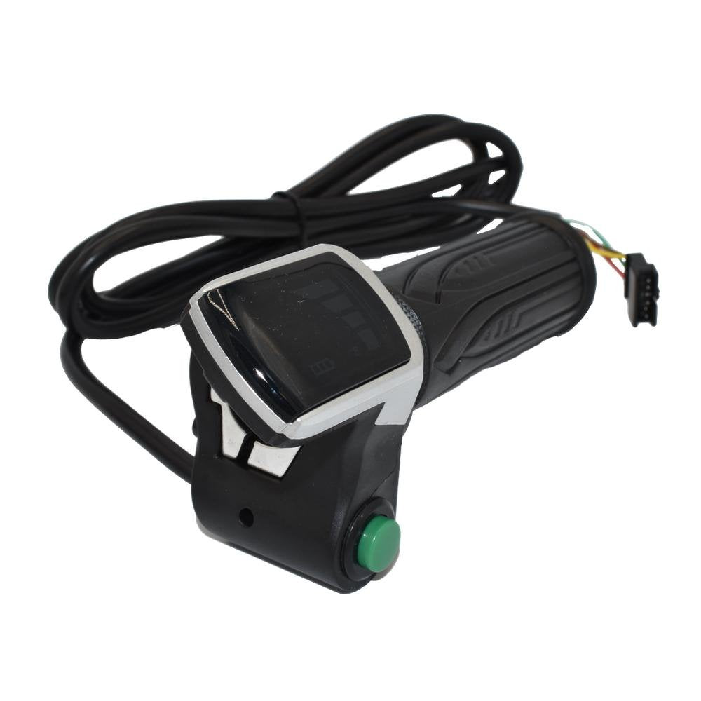 Acelerador de puño con indicador de batería (36V) y botón pulsador - Conector SM